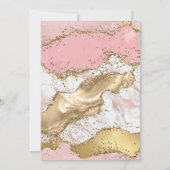 Invitation Rose Gold Rose Marbre Abstrait Anniversaire (Dos)
