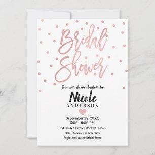 Invitation Rose Gold Rose Moderne Écriture Mariage Cérémonie 