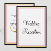 Invitation Rose Gold Rose Monogramme Réception de Mariage (Devant / Derrière)
