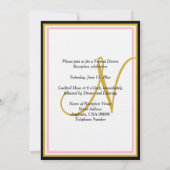 Invitation Rose Gold Rose Monogramme Réception de Mariage (Dos)