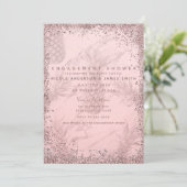Invitation Rose Gold Rose Pailleté Engagement Goyave (Debout devant)