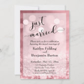 Invitation Rose Gold Rose Paillettes Nous sommes mariés (Devant)