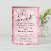 Invitation Rose Gold Rose Paillettes Nous sommes mariés (Debout devant)