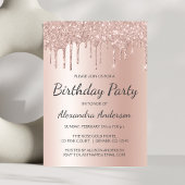 Invitation Rose Gold Rose Parties scintillant N'importe quel 