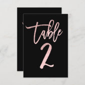 Invitation Rose Gold Rose Pink Foil Script moderne Tableau Nu (Devant / Derrière)