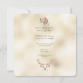 Invitation rose Gold Roses Thé Douche (Dos)