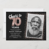 Invitation Rose Gold salue à 70e anniversaire Photo (Devant)