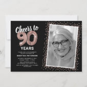 Invitation Rose Gold salue à 90e anniversaire Photo (Devant)