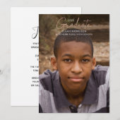 Invitation Rose Gold Script Graduate 1-Photo Graduation Party (Devant / Derrière)