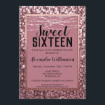 Invitation Rose Gold Sequin/Parties scintillant Sweet 16 Anni<br><div class="desc">Rose Gold Sequin/Parties scintillant Sweet 16 Anniversaire de fête Invitation comprend beaucoup de paillettes violettes brillantes! Personnalisez facilement votre invitation à l'aide de notre outil de conception facile à utiliser. Les polices et les couleurs de police peuvent être modifiées en utilisant l'option "personnaliser plus loin" dans l'outil de conception. Si...</div>