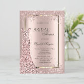 Invitation Rose Gold Sequins Dress Confetti Bridal Shower (Debout devant)