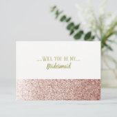 Invitation Rose Gold Serez-Vous Ma Femme D'Accueil (Debout devant)