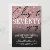 Invitation Rose Gold Seventy 70th Birthday (Devant)