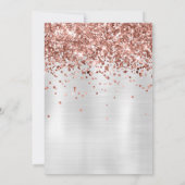 Invitation Rose Gold Silver 4e anniversaire de fête Invitatio (Dos)