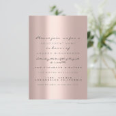 Invitation Rose Gold Simple Blush pour un 16ème anniversaire  (Debout devant)