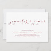 Invitation Rose Gold Simple Élégant Script Moderne Mariage (Devant)