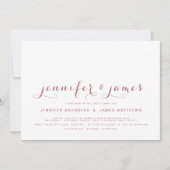 Invitation Rose Gold Simple Élégant Script Photo Mariage (Devant)