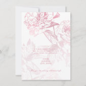 Invitation Rose Gold Simple Floral Mariage Réception Seulemen (Devant)
