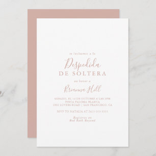 Invitation Rose Gold Simple Minimaliste Fête des mariées espa