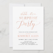 Invitation Rose Gold Simple Moderne Surprise Retraite Party (Devant)