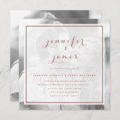 Invitation Rose Gold Simple Script Modern Photo Mariage (Devant / Derrière)