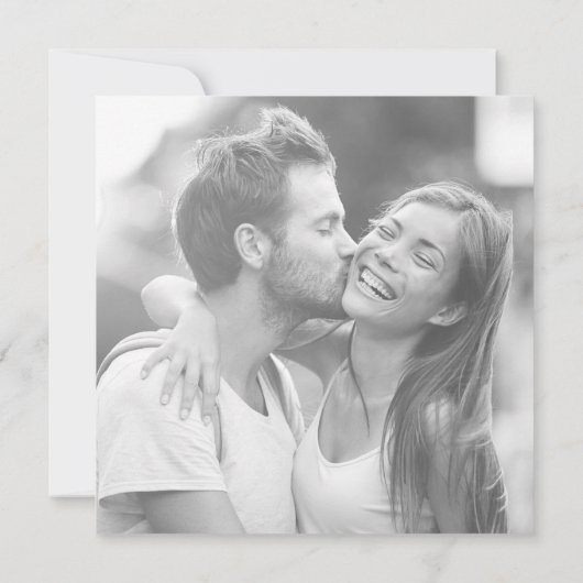 Invitation Rose Gold Simple Script Modern Photo Mariage (Dos)