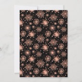 Invitation Rose Gold Snowflakes fête d'anniversaire (Dos)