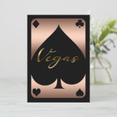 Invitation Rose Gold Spade Casino Las Vegas 21ème anniversair (Debout devant)