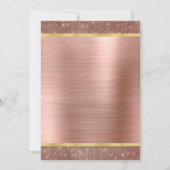 Invitation Rose Gold Sparkle Glam Cinquante et fabuleux Anniv (Dos)