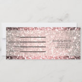 Invitation Rose Gold Sparkle Lights Sparkly chèque cadeau (Dos)