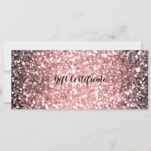 Invitation Rose Gold Sparkle Lights Sparkly chèque cadeau (Devant)