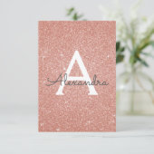 Invitation Rose Gold Sparkle Parties scintillant 40e fête d'a (Debout devant)