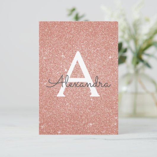 Invitation Rose Gold Sparkle Parties scintillant 40e fête d'a (Debout devant)