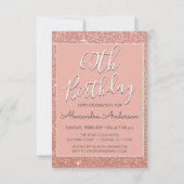 Invitation Rose Gold Sparkle Parties scintillant 60e fête d'a (Dos)