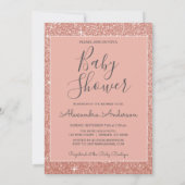 Invitation Rose Gold Sparkle Parties scintillant Baby shower (Dos)