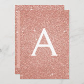 Invitation Rose Gold Sparkle Parties scintillant Baptême Invi (Devant / Derrière)