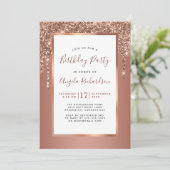 Invitation Rose Gold Sparkle Parties scintillant Drivers Anni (Debout devant)