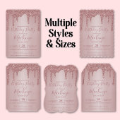 Invitation Rose Gold Sparkle Parties scintillant Drives Chaqu