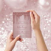 Invitation Rose Gold Sparkle Parties scintillant Drives Chaqu