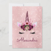 Invitation Rose Gold Sparkle Parties scintillant Fille fête d (Devant)