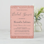 Invitation Rose Gold Sparkle Parties scintillant nuptiale dou (Debout devant)