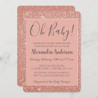 Rose Gold Sparkle Parties scintillant Oh Baby show