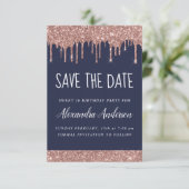 Invitation Rose Gold Sparkle Parties scintillant Sweet 16 Enr (Debout devant)