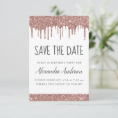 Invitation Rose Gold Sparkle Parties scintillant Sweet 16 Enr (Debout devant)