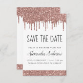 Invitation Rose Gold Sparkle Parties scintillant Sweet 16 Enr (Devant / Derrière)
