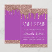 Invitation Rose Gold Sparkle Parties scintillant Sweet 16 Enr (Devant / Derrière)