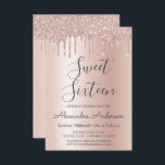 Invitation Rose Gold Sparkle Parties scintillant Sweet sixtee<br><div class="desc">Rose Bleu - Rose Gold Sparkly Dripping Parties scintillant Sweet 16 Anniversaire Invitation de fête. C'est la parfaite chic luxe Sweet sixteen Anniversaire Invitation pour une Fête d'Anniversaire de Foil Rose Metallic moderne et élégant or et rose vif Parties scintillant Fille Étincelante Fête d'Anniversaire. Veuillez contacter le concepteur pour les...</div>