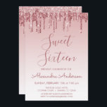 Invitation Rose Gold Sparkle Parties scintillant Sweet sixtee<br><div class="desc">Rose Bleu - Rose Gold Sparkly Dripping Parties scintillant Sweet 16 Anniversaire Invitation de fête. C'est la parfaite Invitation d'anniversaire de Sweet sixteen pour une Parties scintillant d'or Rose moderne et rose vif Ombre  Fille étincelante fête d'anniversaire. Veuillez contacter le concepteur pour les articles customisés correspondants.</div>