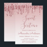 Invitation Rose Gold Sparkle Parties scintillant Sweet sixtee<br><div class="desc">Rose Bleu - Rose Gold Sparkly Dripping Parties scintillant Sweet 16 Anniversaire Invitation de fête. C'est la parfaite Invitation d'anniversaire de Sweet sixteen pour une Parties scintillant d'or Rose moderne et rose vif Ombre  Fille étincelante fête d'anniversaire. Veuillez contacter le concepteur pour les articles customisés correspondants.</div>
