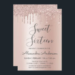Invitation Rose Gold Sparkle Parties scintillant Sweet sixtee<br><div class="desc">Rose Bleu - Rose Gold Sparkly Dripping Parties scintillant Sweet 16 Anniversaire Invitation de fête. C'est la parfaite chic luxe Sweet sixteen Anniversaire Invitation pour une Fête d'Anniversaire de Foil Rose Metallic moderne et élégant or et rose vif Parties scintillant Fille Étincelante Fête d'Anniversaire. Veuillez contacter le concepteur pour les...</div>